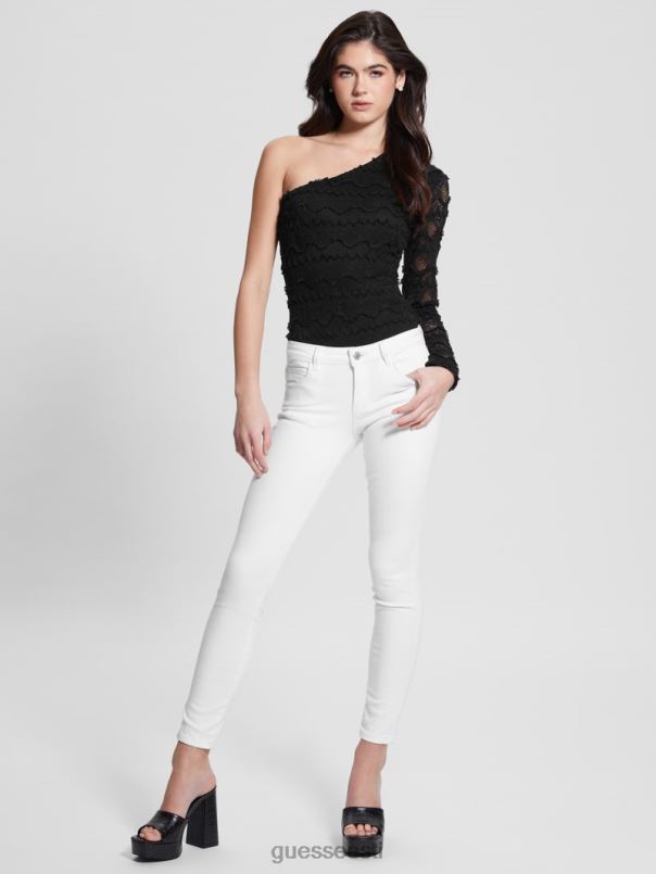 liza ühe õlaga pitsist body must GUESS kehakate naised BB4BB1523