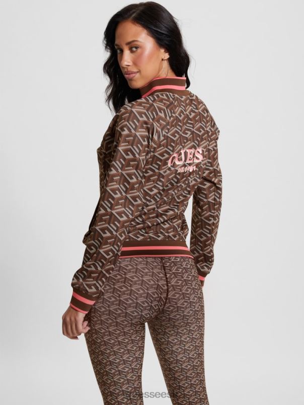 öko g-cube aktiivne tõmblukuga dressipluus triip g-kuubik pruun GUESS kehakate naised BB4BB1738