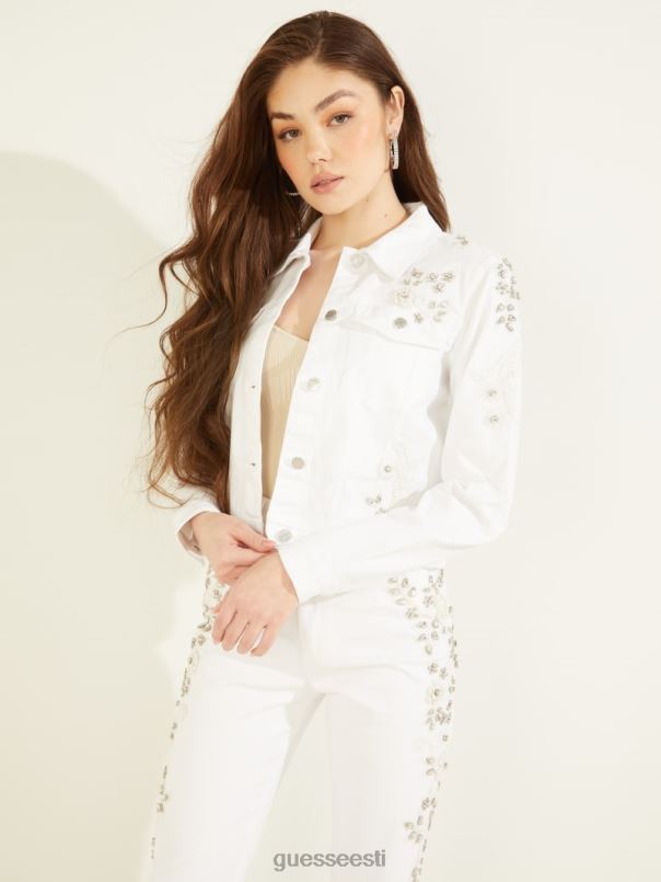 Adoria kaunistatud teksajakk kuldne valge GUESS kehakate naised BB4BB222