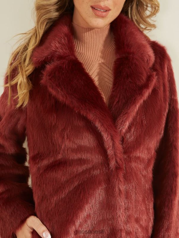 marisol kunstkarusnahast mantel rubiin merlot GUESS kehakate naised BB4BB1932