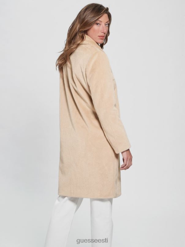 simmone kunstkarusnahast kasukas vahune taupe GUESS kehakate naised BB4BB1918