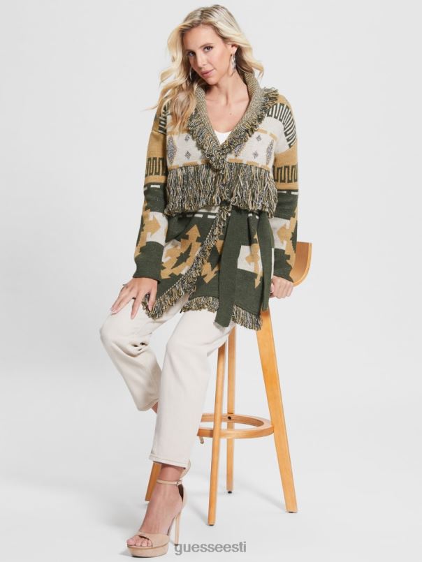 giulia õngejada kampsun mantel folk lurex žakaar GUESS kehakate naised BB4BB1954