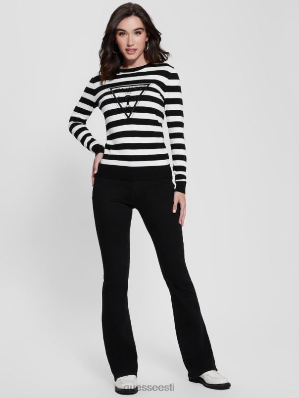 öko eloise kampsun valged ja mustad triibud GUESS kehakate naised BB4BB1622