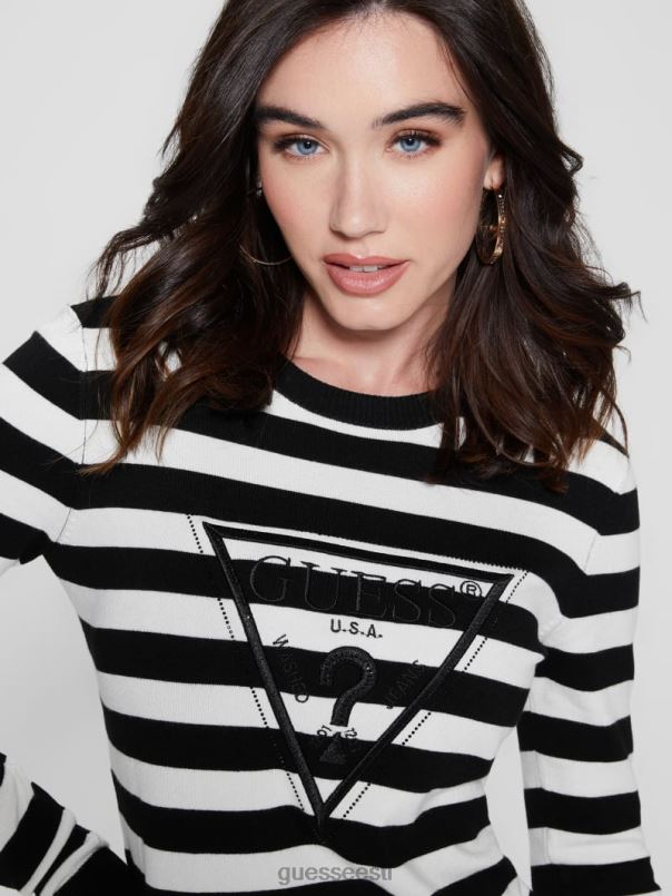 öko eloise kampsun valged ja mustad triibud GUESS kehakate naised BB4BB1622