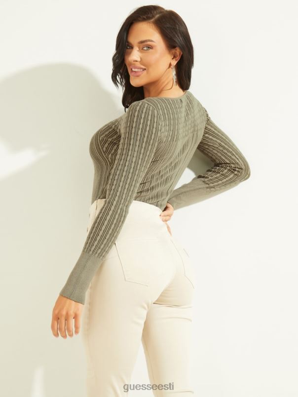 öko julie kampsun top oliivi- ja salveilehtede vanis GUESS kehakate naised BB4BB1511