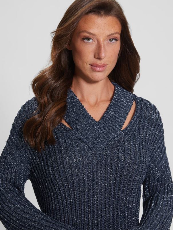 lise väljalõikega kampsun mustaks muutunud sinine lureks GUESS kehakate naised BB4BB1597