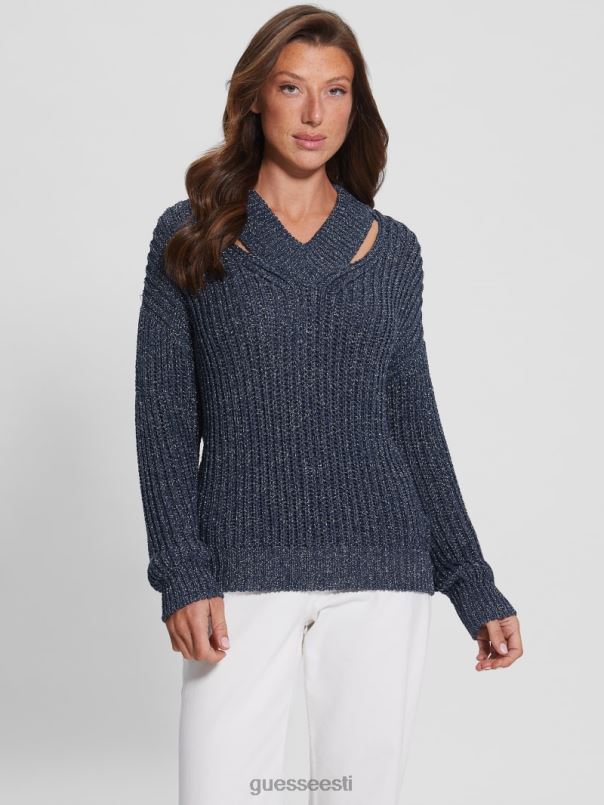 lise väljalõikega kampsun mustaks muutunud sinine lureks GUESS kehakate naised BB4BB1597