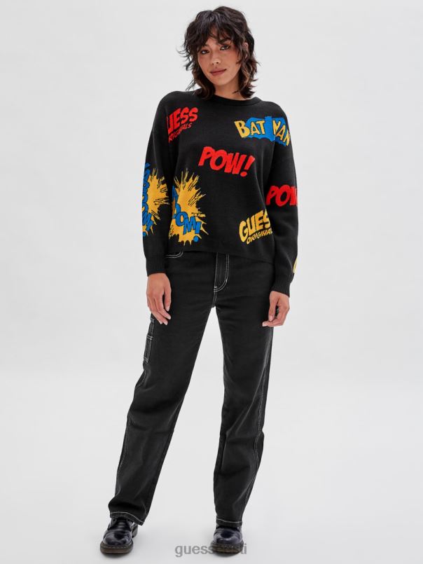 originaalid x batmani žakaarkampsun must GUESS kehakate naised BB4BB1345