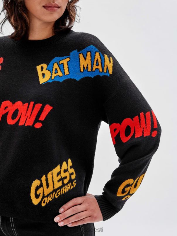 originaalid x batmani žakaarkampsun must GUESS kehakate naised BB4BB1345