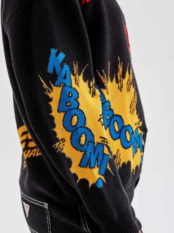 originaalid x batmani žakaarkampsun must GUESS kehakate naised BB4BB1345