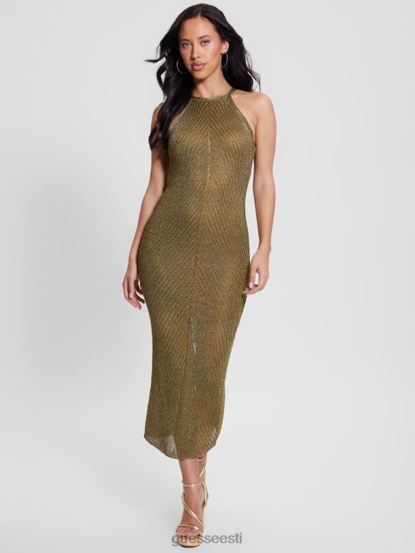 Alexie lurex päitsetega maksikleit must kuld multi GUESS kehakate naised BB4BB370