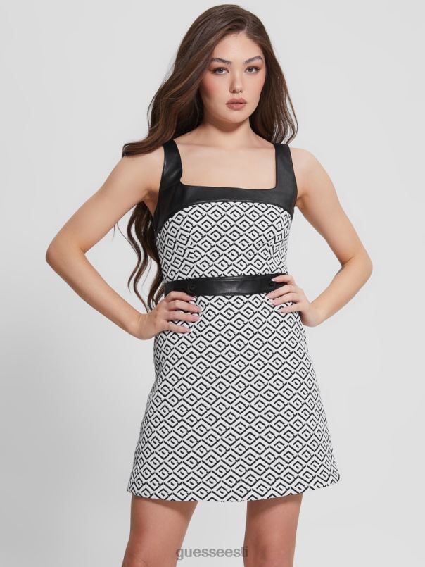 adele geomeetriline kleit geologo jqd valge/must GUESS kehakate naised BB4BB684