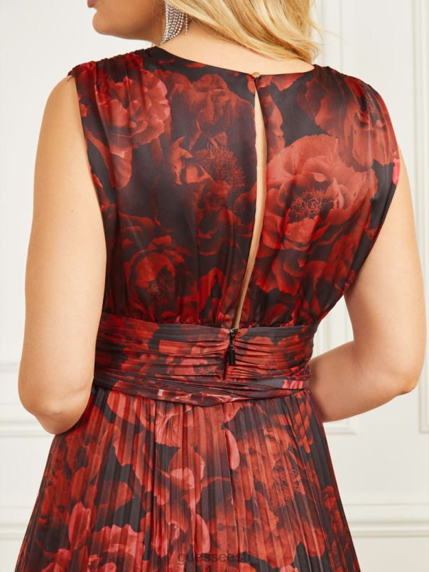 annika plisseeritud maksikleit kannatuslillede trükk GUESS kehakate naised BB4BB823