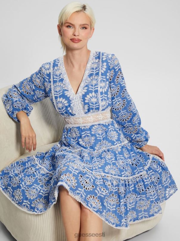 isla tikitud kleit selgelt sinine multi GUESS kehakate naised BB4BB313