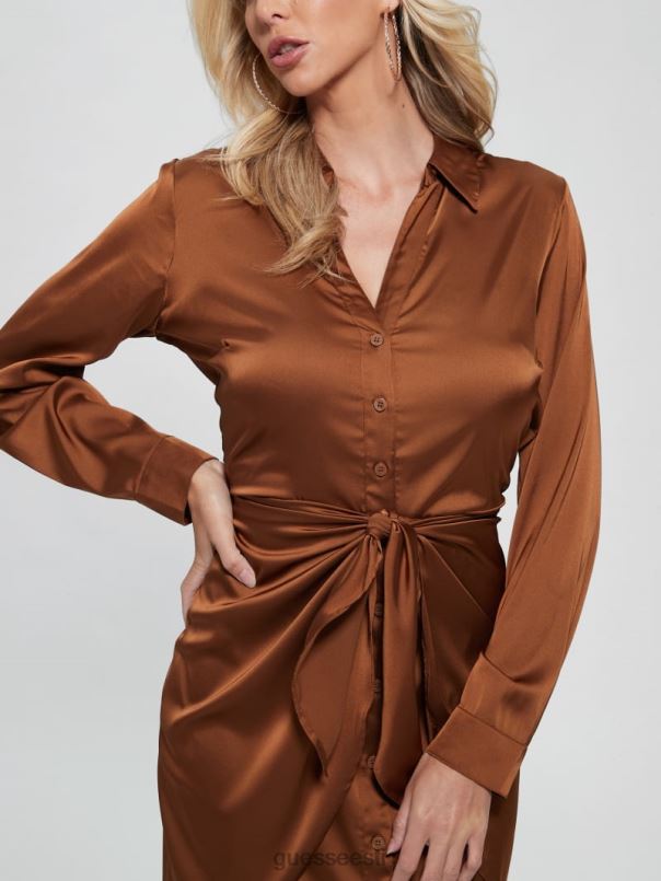 öko alya kleit pruun leht GUESS kehakate naised BB4BB767