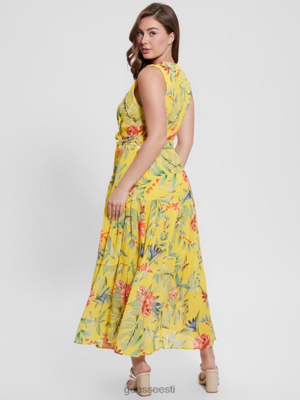 öko mara wrap maksikleit kuldse tunni troopiline trükk GUESS kehakate naised BB4BB458