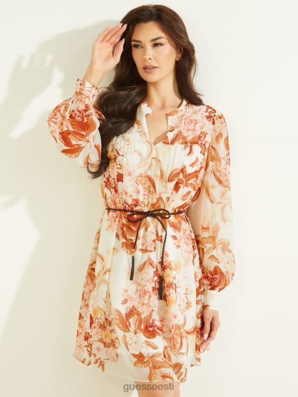 öko morgaanist kleit metsa lilletrükk valge GUESS kehakate naised BB4BB667