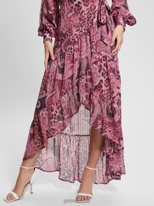 öko nuovo bahia wrap maxi kleit lilla kašmiiri trükk GUESS kehakate naised BB4BB326