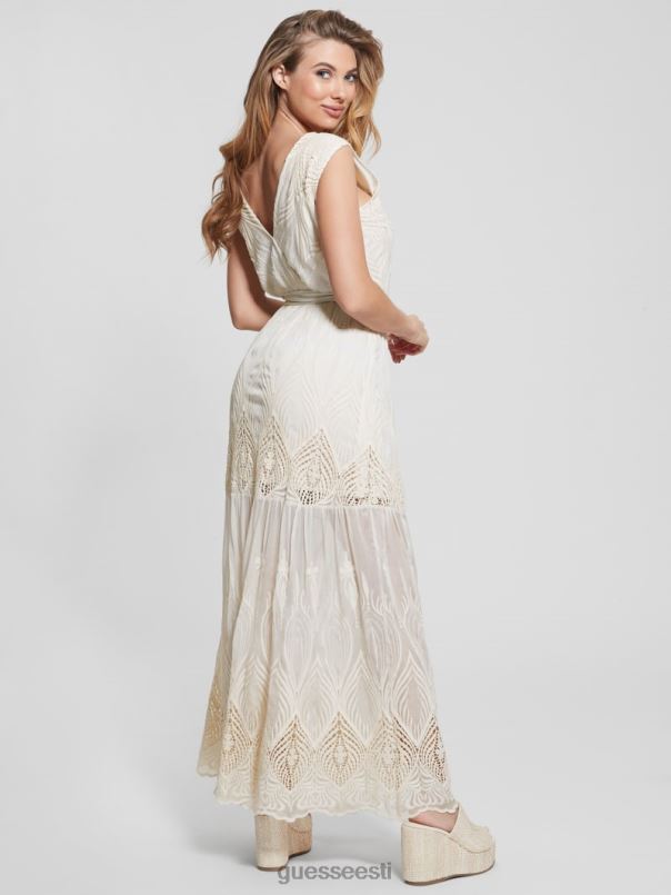 pam tikitud pikk kleit kreemjas valge GUESS kehakate naised BB4BB572