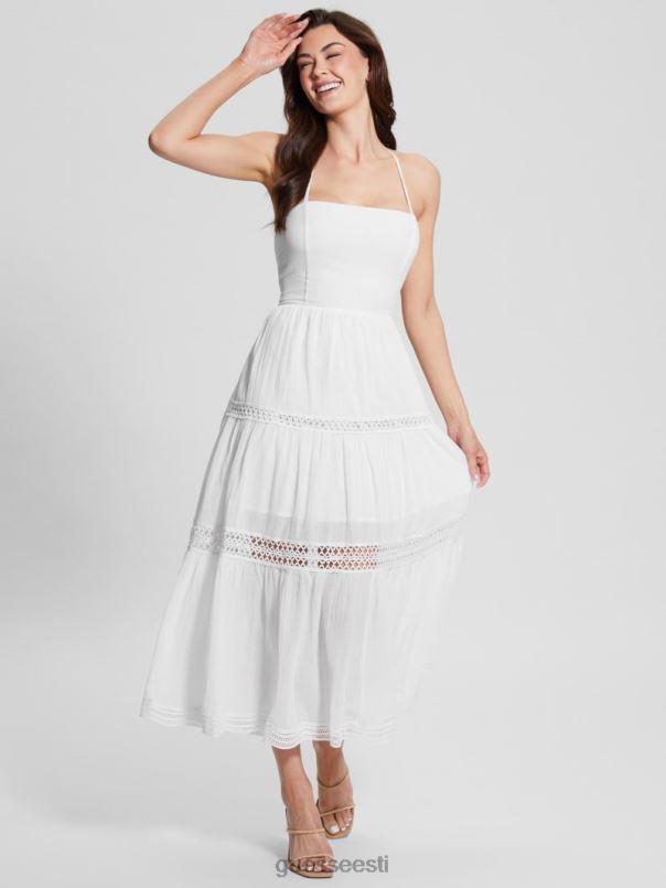 pitsist maxi safa kleit puhas valge GUESS kehakate naised BB4BB341