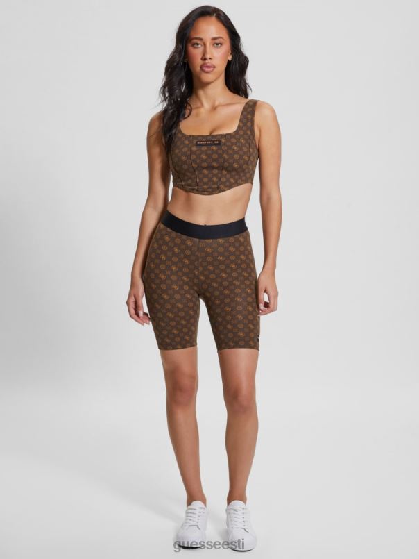 aggie biker lühikesed püksid aop pruun ologramm GUESS kehakate naised BB4BB2150
