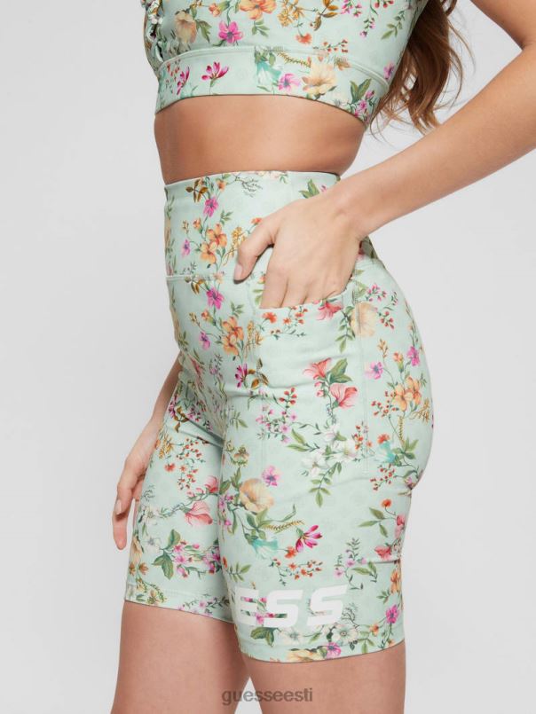 öko davina lillelised biker lühikesed püksid aqua põllulill GUESS kehakate naised BB4BB2193