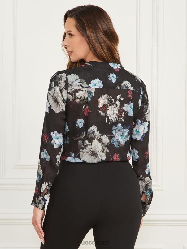 Cynthia trükitud siidist pluus metsik ilutrükk GUESS kehakate naised BB4BB1126