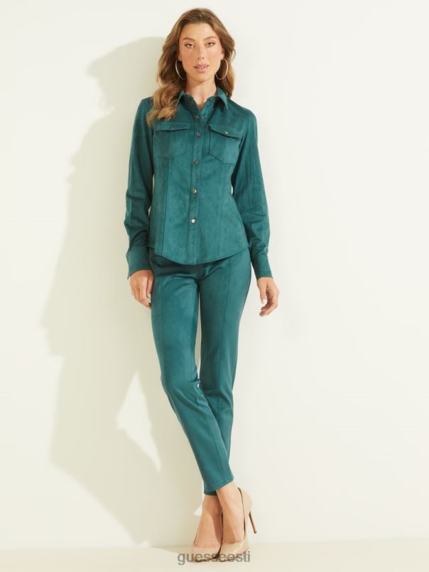 karikakrast kunst-seemisnahast lääne särk kuninglik sinakasroheline GUESS kehakate naised BB4BB1450