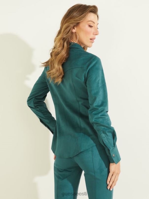 karikakrast kunst-seemisnahast lääne särk kuninglik sinakasroheline GUESS kehakate naised BB4BB1450