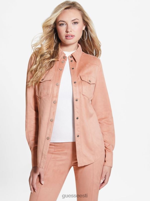 karikakrast kunst-seemisnahast lääne särk satiin roos GUESS kehakate naised BB4BB1425