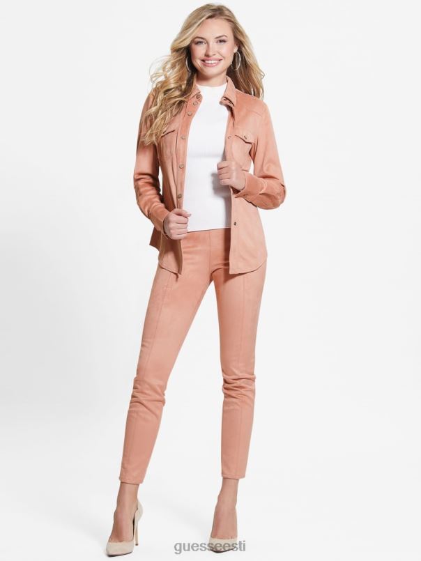 karikakrast kunst-seemisnahast lääne särk satiin roos GUESS kehakate naised BB4BB1425