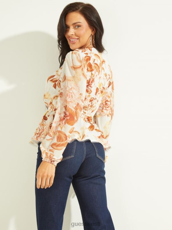 öko hera top metsa lilletrükk valge GUESS kehakate naised BB4BB1673