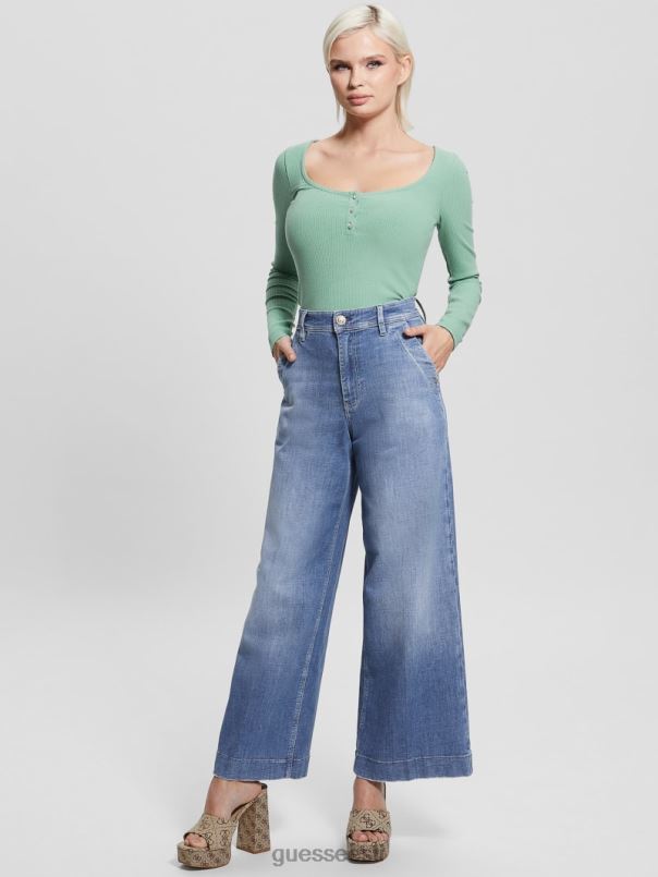 öko karlee pikkade varrukatega henley elutähtis roheline GUESS kehakate naised BB4BB1640