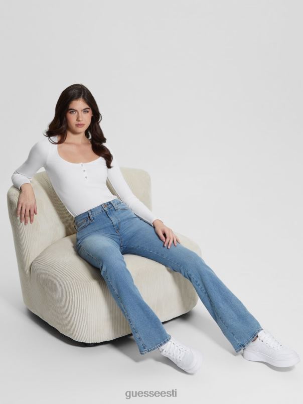 öko karlee pikkade varrukatega henley puhas valge GUESS kehakate naised BB4BB1498