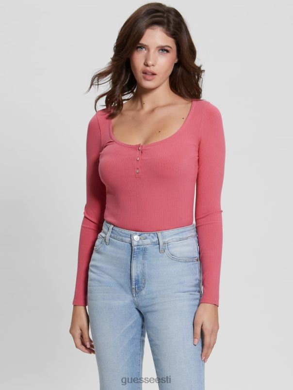 öko karlee pikkade varrukatega henley triivroosa GUESS kehakate naised BB4BB1638