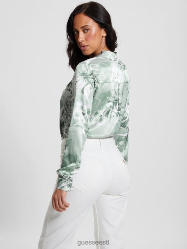 öko linda satiinist särk tolmune sõnajala džungli trükk GUESS kehakate naised BB4BB930