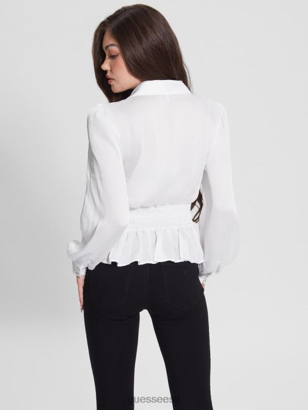 öko mandi kristallist nööbist särk puhas valge GUESS kehakate naised BB4BB1526