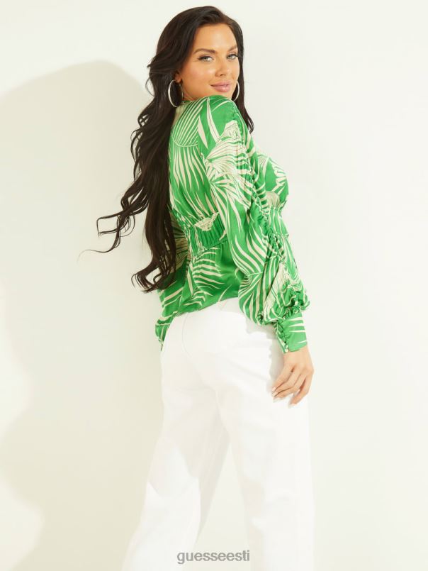 ökofaye top baja palmiprint roheline GUESS kehakate naised BB4BB1609