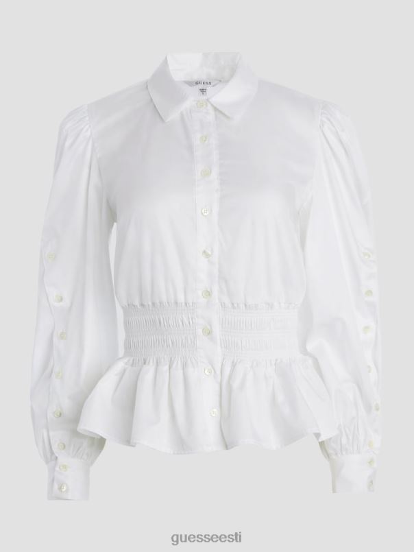 mandy smocked pluus puhas valge GUESS kehakate naised BB4BB1681