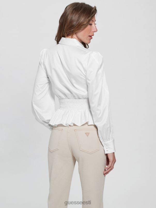 mandy smocked pluus puhas valge GUESS kehakate naised BB4BB1681