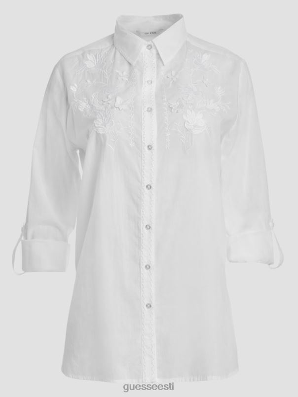 nadia tikitud puuvillane särk puhas valge GUESS kehakate naised BB4BB1165