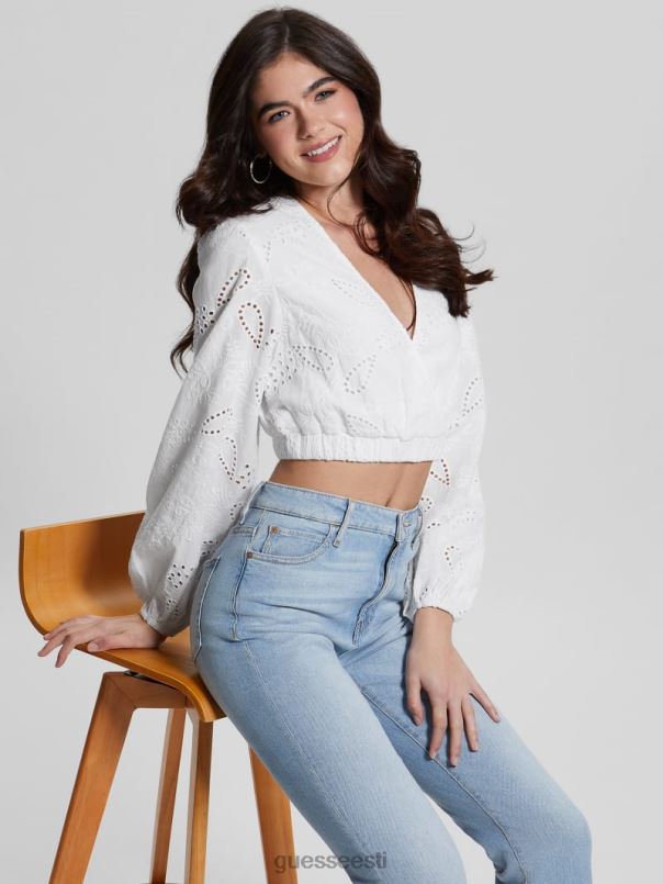 stella aasaga top puhas valge GUESS kehakate naised BB4BB988