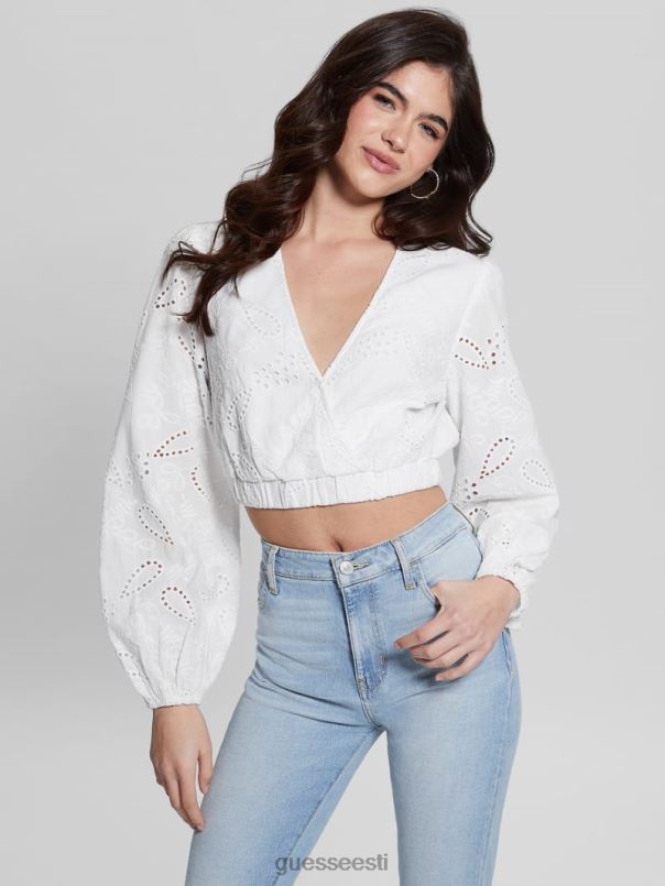 stella aasaga top puhas valge GUESS kehakate naised BB4BB988