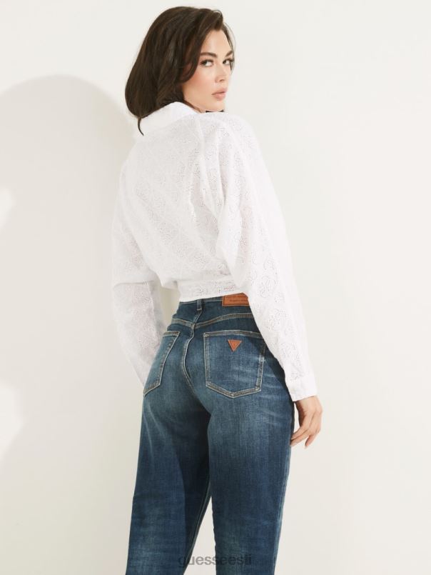 tina aasaga särk puhas valge GUESS kehakate naised BB4BB1484