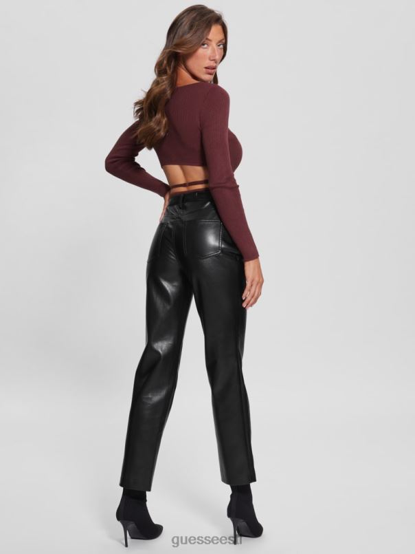 kelly kunstnahast sirged püksid must GUESS kehakate naised BB4BB2025