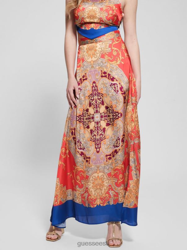 athena satiinist maxi seelik barokk roosa GUESS kehakate naised BB4BB2017