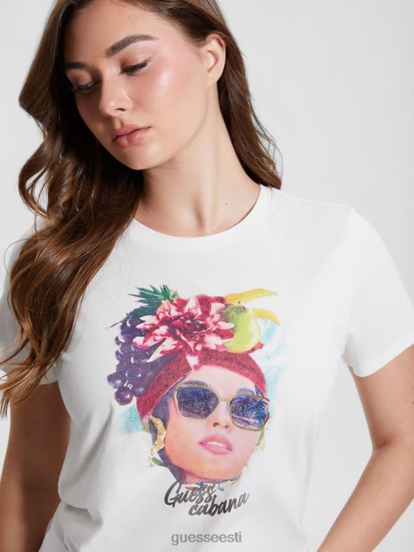 eco cabana easy tee kreemjas valge GUESS kehakate naised BB4BB1187