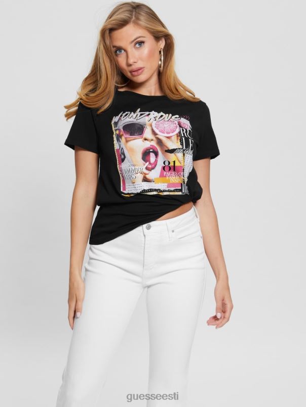 imeline ajakirja graafiline tee must GUESS kehakate naised BB4BB1157