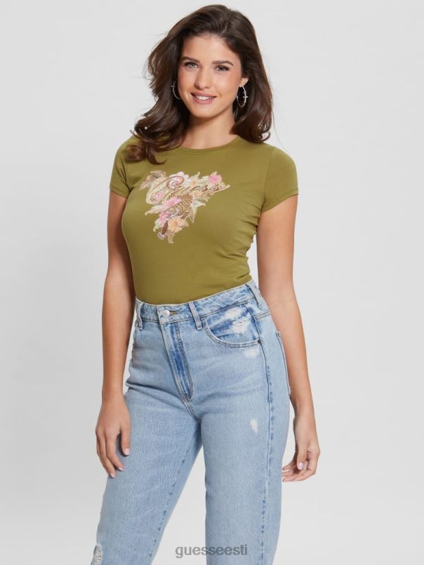 öko hibiski logoga tee jõesuu roheline GUESS kehakate naised BB4BB1677