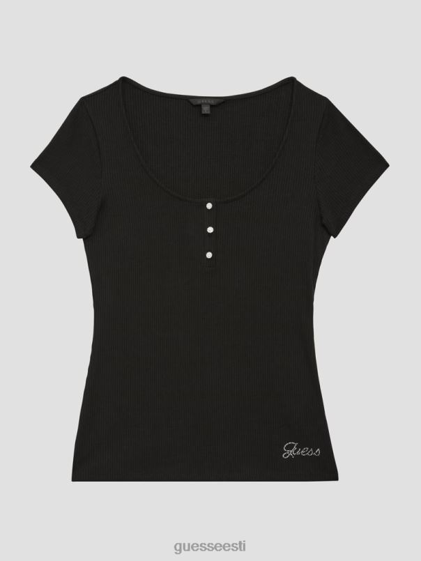öko karlee henley tee must GUESS kehakate naised BB4BB1090
